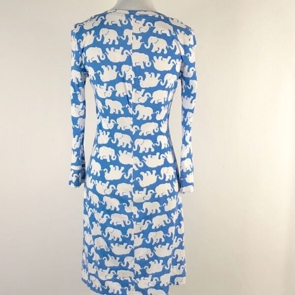 Lilly Pulitzer Tusk In Sun Elephant Print Christie 3/4 Sleeve V Neck Dress XS - Picture 4 of 5